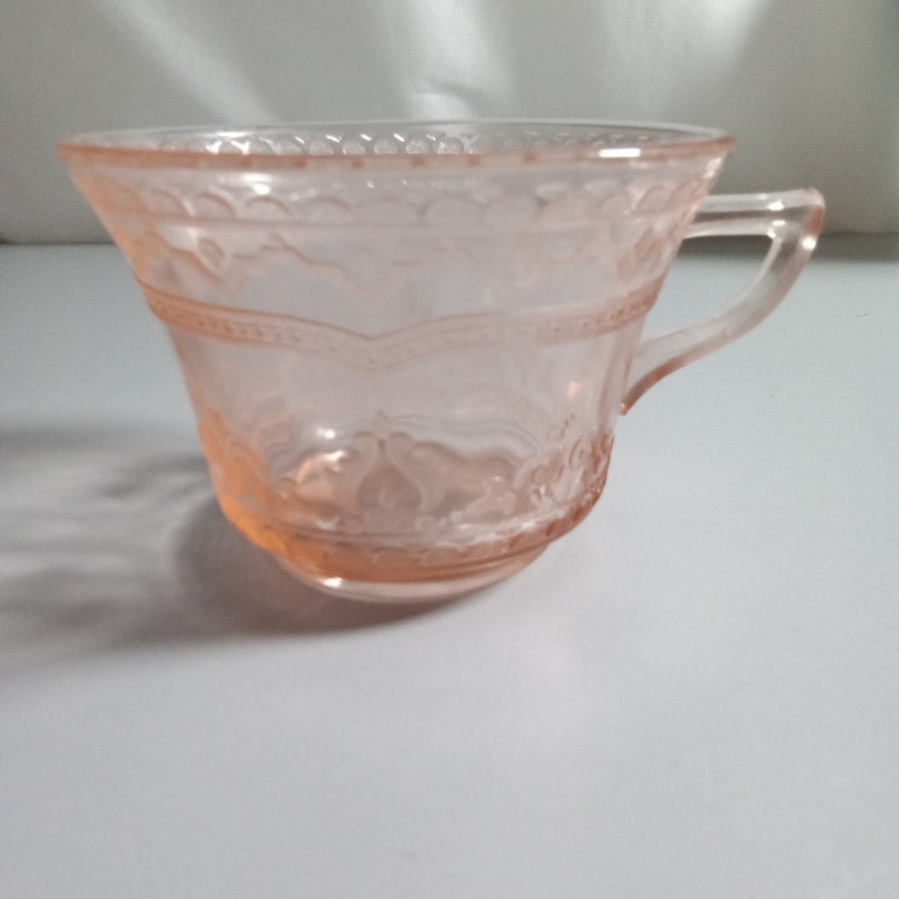 Federal Glass Patrician Spoke Pink Depression Glass Teacup Vintage 1930s